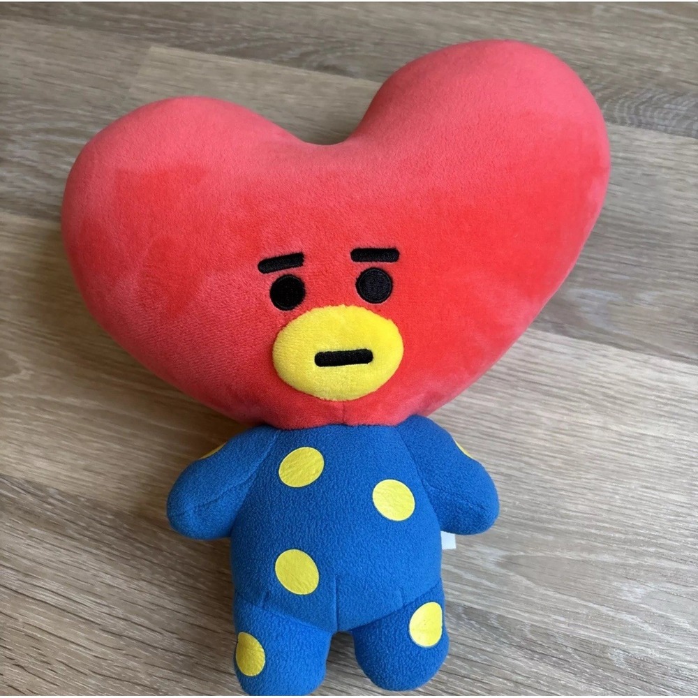 BT21 Tata Plush 12" Line Friends BTS V‎ Heart Doll Blue Polka Dot Outfit 2019